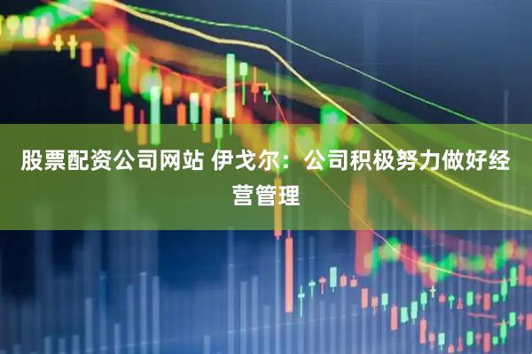 股票配资公司网站 伊戈尔：公司积极努力做好经营管理
