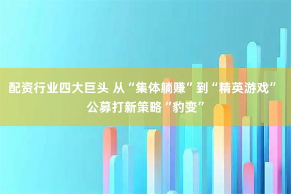 配资行业四大巨头 从“集体躺赚”到“精英游戏” 公募打新策略“豹变”